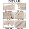 imageRuncati Mens Casual Pants Linen Elastic Waist Drawstring Lightweight Pants Loose Fit Summer Beach Yoga TrouserApricot