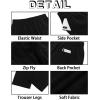 imageRuncati Mens Casual Pants Linen Elastic Waist Drawstring Lightweight Pants Loose Fit Summer Beach Yoga TrouserBlack