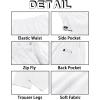imageRuncati Mens Casual Pants Linen Elastic Waist Drawstring Lightweight Pants Loose Fit Summer Beach Yoga TrouserWhite
