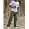 imageRuncati Mens Corduroy Pants Elastic Waist Straight Leg Casual Pleated Pants with PocketsArmy Green
