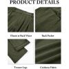 imageRuncati Mens Corduroy Pants Elastic Waist Straight Leg Casual Pleated Pants with PocketsArmy Green
