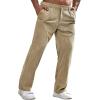 imageRuncati Mens Corduroy Pants Elastic Waist Straight Leg Casual Pleated Pants with PocketsKhaki