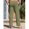 imageRuncati Mens Cotton Linen Pants Elastic Waist Casual Lightweight Loose Fit Beach Yoga PantsArmy Green