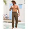 imageRuncati Mens Cotton Linen Pants Elastic Waist Casual Lightweight Loose Fit Beach Yoga PantsBrown