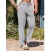 imageRuncati Mens Cotton Linen Pants Elastic Waist Casual Lightweight Loose Fit Beach Yoga PantsGrey