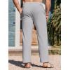 imageRuncati Mens Cotton Linen Pants Elastic Waist Casual Lightweight Loose Fit Beach Yoga PantsGrey
