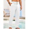 imageRuncati Mens Cotton Linen Pants Elastic Waist Casual Lightweight Loose Fit Beach Yoga PantsWhite