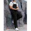 imageRuncati Mens Denim Bib Overalls Jeans Fashion Boot Cut Trousers Casual Slim Fit Adjustable Straps JumpsuitAblack