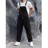 imageRuncati Mens Denim Bib Overalls Jeans Fashion Boot Cut Trousers Casual Slim Fit Adjustable Straps JumpsuitAblack