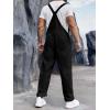 imageRuncati Mens Denim Bib Overalls Jeans Fashion Boot Cut Trousers Casual Slim Fit Adjustable Straps JumpsuitAblack