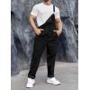 imageRuncati Mens Denim Bib Overalls Jeans Fashion Boot Cut Trousers Casual Slim Fit Adjustable Straps JumpsuitAblack