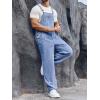 imageRuncati Mens Denim Bib Overalls Jeans Fashion Boot Cut Trousers Casual Slim Fit Adjustable Straps JumpsuitAblue