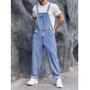 imageRuncati Mens Denim Bib Overalls Jeans Fashion Boot Cut Trousers Casual Slim Fit Adjustable Straps JumpsuitAblue