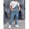 imageRuncati Mens Denim Bib Overalls Jeans Fashion Boot Cut Trousers Casual Slim Fit Adjustable Straps JumpsuitAdenim Blue