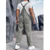 imageRuncati Mens Denim Bib Overalls Jeans Fashion Boot Cut Trousers Casual Slim Fit Adjustable Straps JumpsuitAgrey