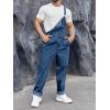 imageRuncati Mens Denim Bib Overalls Jeans Fashion Boot Cut Trousers Casual Slim Fit Adjustable Straps JumpsuitAnavy Blue