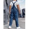 imageRuncati Mens Denim Bib Overalls Jeans Fashion Boot Cut Trousers Casual Slim Fit Adjustable Straps JumpsuitAnavy Blue