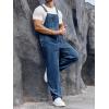 imageRuncati Mens Denim Bib Overalls Jeans Fashion Boot Cut Trousers Casual Slim Fit Adjustable Straps JumpsuitAnavy Blue