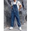 imageRuncati Mens Denim Bib Overalls Jeans Fashion Boot Cut Trousers Casual Slim Fit Adjustable Straps JumpsuitAnavy Blue