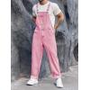 imageRuncati Mens Denim Bib Overalls Jeans Fashion Boot Cut Trousers Casual Slim Fit Adjustable Straps JumpsuitApink