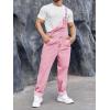 imageRuncati Mens Denim Bib Overalls Jeans Fashion Boot Cut Trousers Casual Slim Fit Adjustable Straps JumpsuitApink