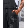 imageRuncati Mens Denim Bib Overalls Jeans Fashion Boot Cut Trousers Casual Slim Fit Adjustable Straps JumpsuitBblack