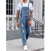 imageRuncati Mens Denim Bib Overalls Jeans Fashion Boot Cut Trousers Casual Slim Fit Adjustable Straps JumpsuitBblue