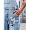imageRuncati Mens Denim Bib Overalls Jeans Fashion Boot Cut Trousers Casual Slim Fit Adjustable Straps JumpsuitBlight Blue