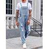 imageRuncati Mens Denim Bib Overalls Jeans Fashion Boot Cut Trousers Casual Slim Fit Adjustable Straps JumpsuitBlight Blue