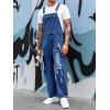 imageRuncati Mens Denim Bib Overalls Jeans Fashion Boot Cut Trousers Casual Slim Fit Adjustable Straps JumpsuitBnavy Blue