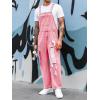 imageRuncati Mens Denim Bib Overalls Jeans Fashion Boot Cut Trousers Casual Slim Fit Adjustable Straps JumpsuitBpink