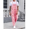 imageRuncati Mens Denim Bib Overalls Jeans Fashion Boot Cut Trousers Casual Slim Fit Adjustable Straps JumpsuitBpink
