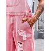 imageRuncati Mens Denim Bib Overalls Jeans Fashion Boot Cut Trousers Casual Slim Fit Adjustable Straps JumpsuitBpink