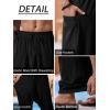 imageRuncati Mens Harem Pants Baggy Hippie Casual Cotton Linen Loose Boho Yoga Beach Drop Crotch TrouserBlack