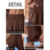 imageRuncati Mens Harem Pants Baggy Hippie Casual Cotton Linen Loose Boho Yoga Beach Drop Crotch TrouserBrown