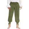 imageMens Medieval Pirate Ankle Pants Viking Renaissance Costume Lace Up Tapered Banded Navigator TrousersArmy Green
