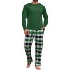 imageRuncati Mens 2 Piece Pajama Set Plaid Sleepwear PJ Relaxed Fit Stretch Lounge Nightwear SetsGreen