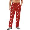 imageRuncati Mens Christmas Pajama Pants Fleece PJ Lounge Pants Holiday Party SleepwearRed