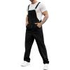 imageRuncati Mens Denim Bib Overalls Jeans Fashion Boot Cut Trousers Casual Slim Fit Adjustable Straps JumpsuitAblack