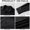 imageMens Button Down Shirt Linen Cotton Shirts Casual Long Sleeve Spread Collar Lightweight Beach Plain Tops01 Black