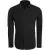 imageMens Button Down Shirt Linen Cotton Shirts Casual Long Sleeve Spread Collar Lightweight Beach Plain Tops01 Black