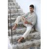 imageMens Button Down Shirt Linen Cotton Shirts Casual Long Sleeve Spread Collar Lightweight Beach Plain Tops01 Gray