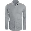 imageMens Button Down Shirt Linen Cotton Shirts Casual Long Sleeve Spread Collar Lightweight Beach Plain Tops01 Gray
