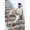imageMens Button Down Shirt Linen Cotton Shirts Casual Long Sleeve Spread Collar Lightweight Beach Plain Tops01 White
