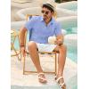 imageRuncati Mens Button Down Guayabera Shirts Short Sleeve Cuban Casual Summer Linen Shirt Beach Mexican Hippie Wedding TopsBaby Blue
