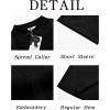 imageRuncati Mens Button Down Guayabera Shirts Short Sleeve Cuban Casual Summer Linen Shirt Beach Mexican Hippie Wedding TopsBlack