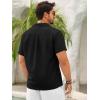 imageRuncati Mens Button Down Guayabera Shirts Short Sleeve Cuban Casual Summer Linen Shirt Beach Mexican Hippie Wedding TopsBlack
