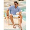 imageRuncati Mens Button Down Guayabera Shirts Short Sleeve Cuban Casual Summer Linen Shirt Beach Mexican Hippie Wedding TopsBlue