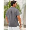 imageRuncati Mens Button Down Guayabera Shirts Short Sleeve Cuban Casual Summer Linen Shirt Beach Mexican Hippie Wedding TopsDark Grey