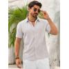 imageRuncati Mens Button Down Guayabera Shirts Short Sleeve Cuban Casual Summer Linen Shirt Beach Mexican Hippie Wedding TopsLight Khaki